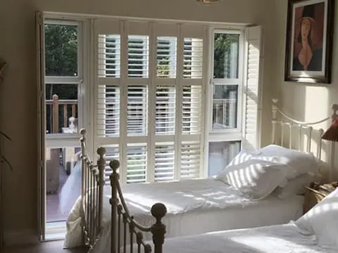 white bedroom shutters