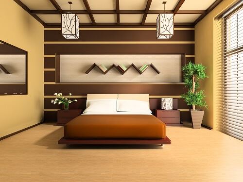 Modern bedroom shutters