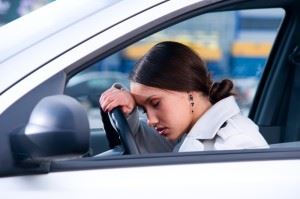 Woman In a Traffic jam
