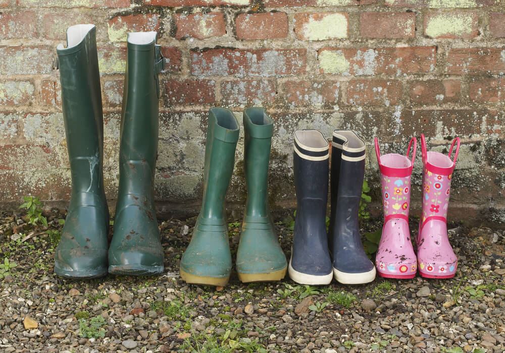 line of wellies