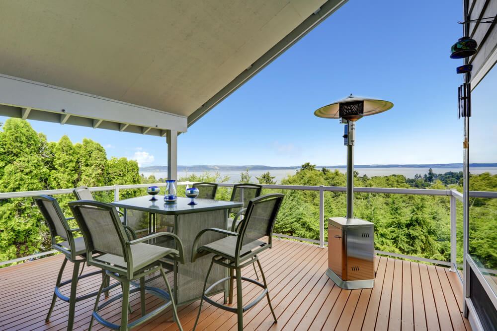 table and chairs on balcony