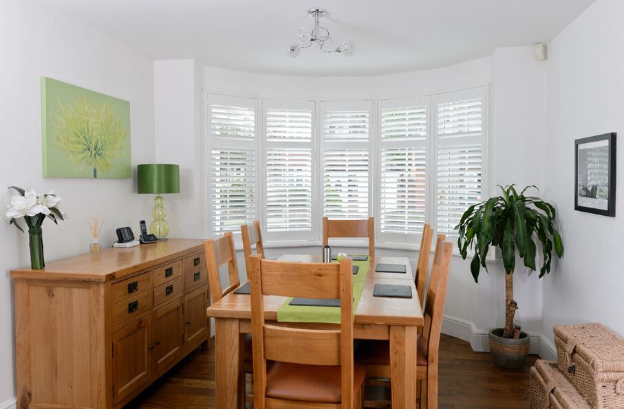 White Bay Window Shutters