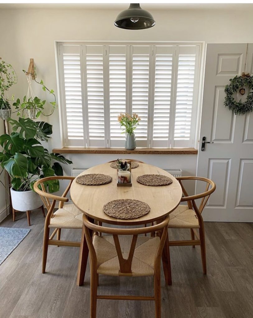 shutters installation in dining room