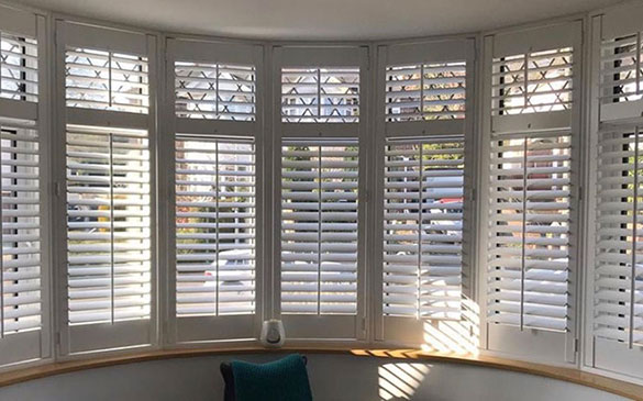 bay window shutter installation