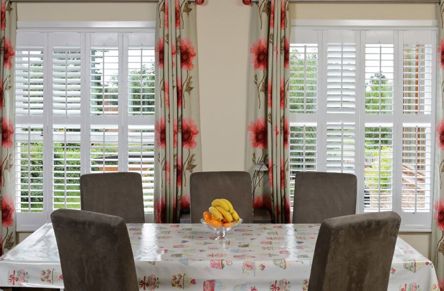 White dining room shutters