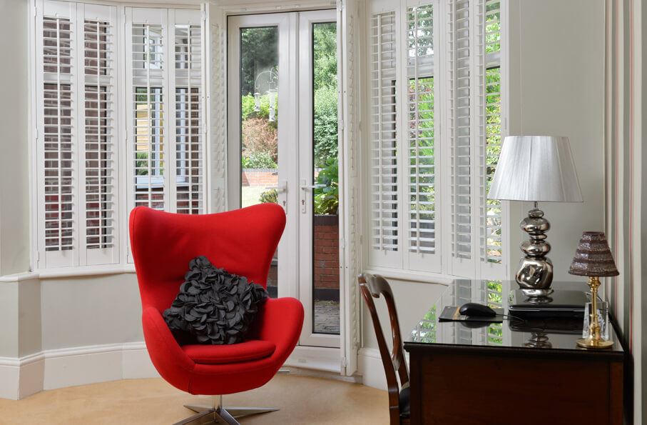 white patio door shutters