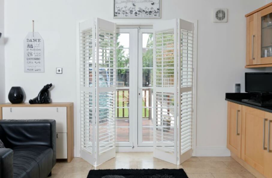 White folding door shutters