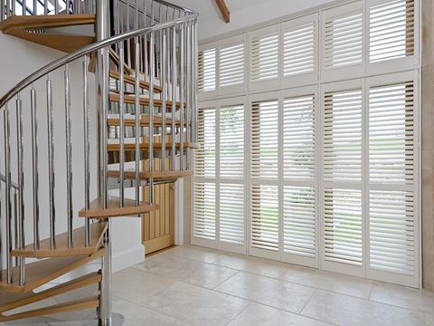 white patio shutters