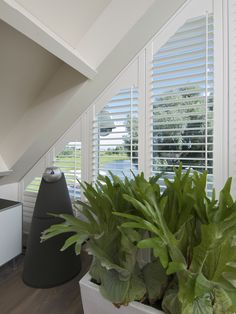 White Shutter blinds in a loft 